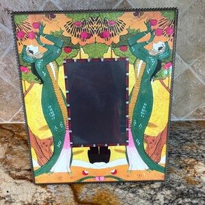 Sophisticated Art Deco Metallic Picture Frame-French Fashion-Signed